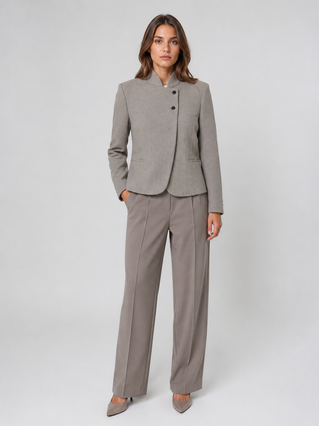 Blazer Cintré Femme Gris