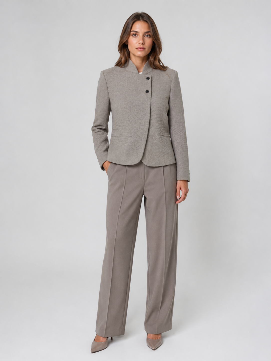 Blazer Cintré Femme Gris