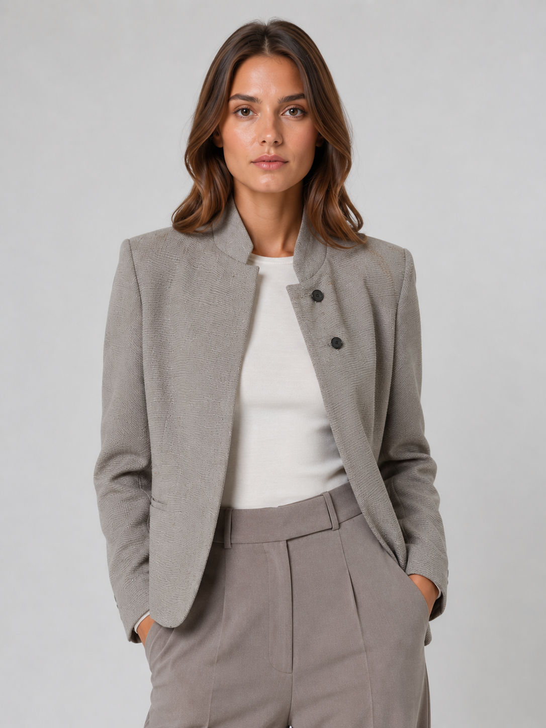 Blazer Cintré Femme Gris