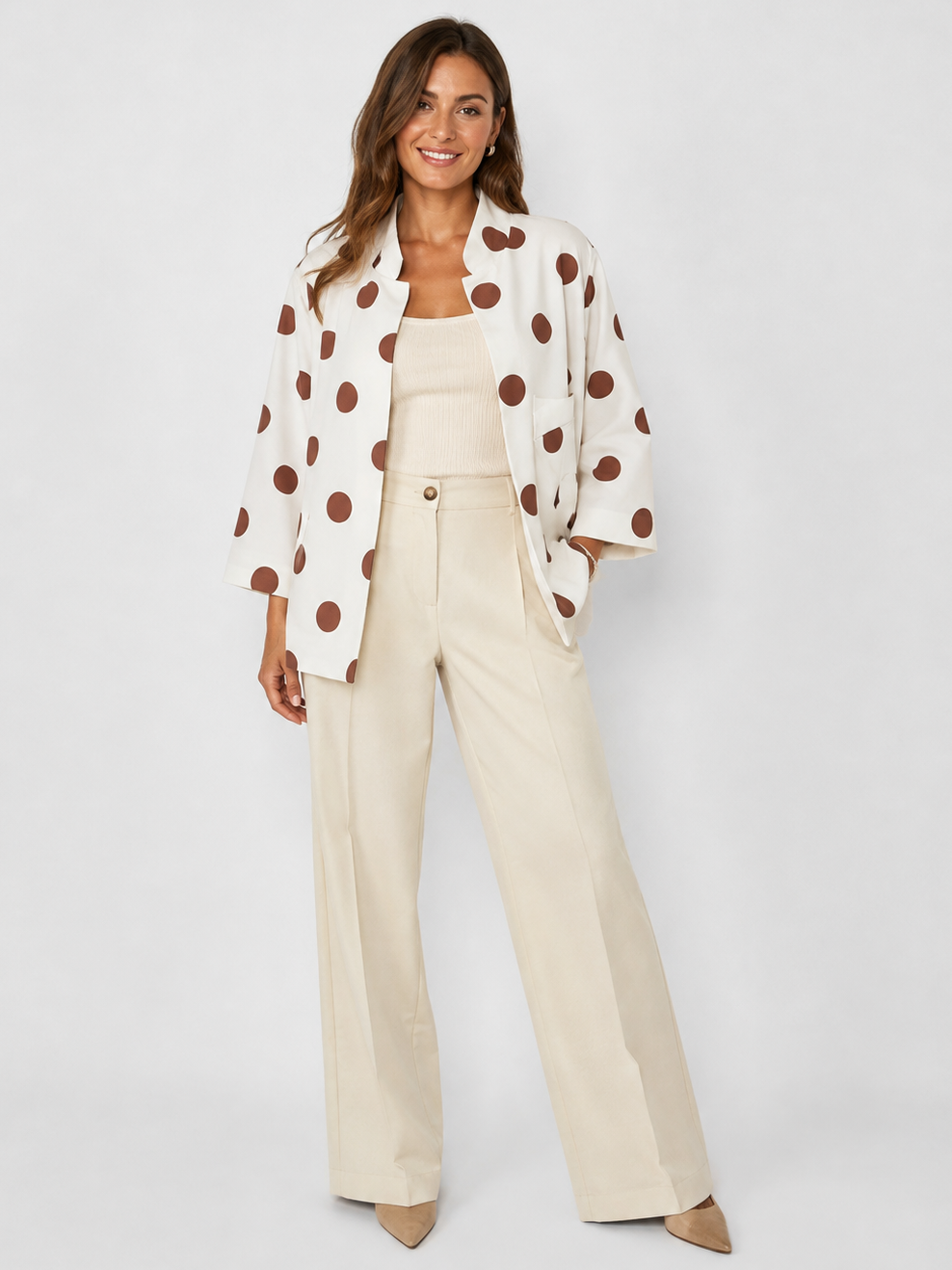 Blazer Blanc Manche Courte