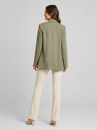 Manteau Blazer Long Femme Vert
