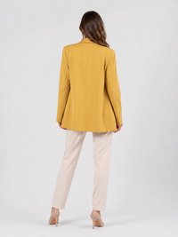 Manteau Blazer Long Femme Jaune