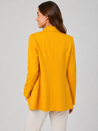 Blazer Long Grande Taille Femme Jaune