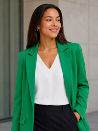 Blazer Long Grande Taille Femme Vert