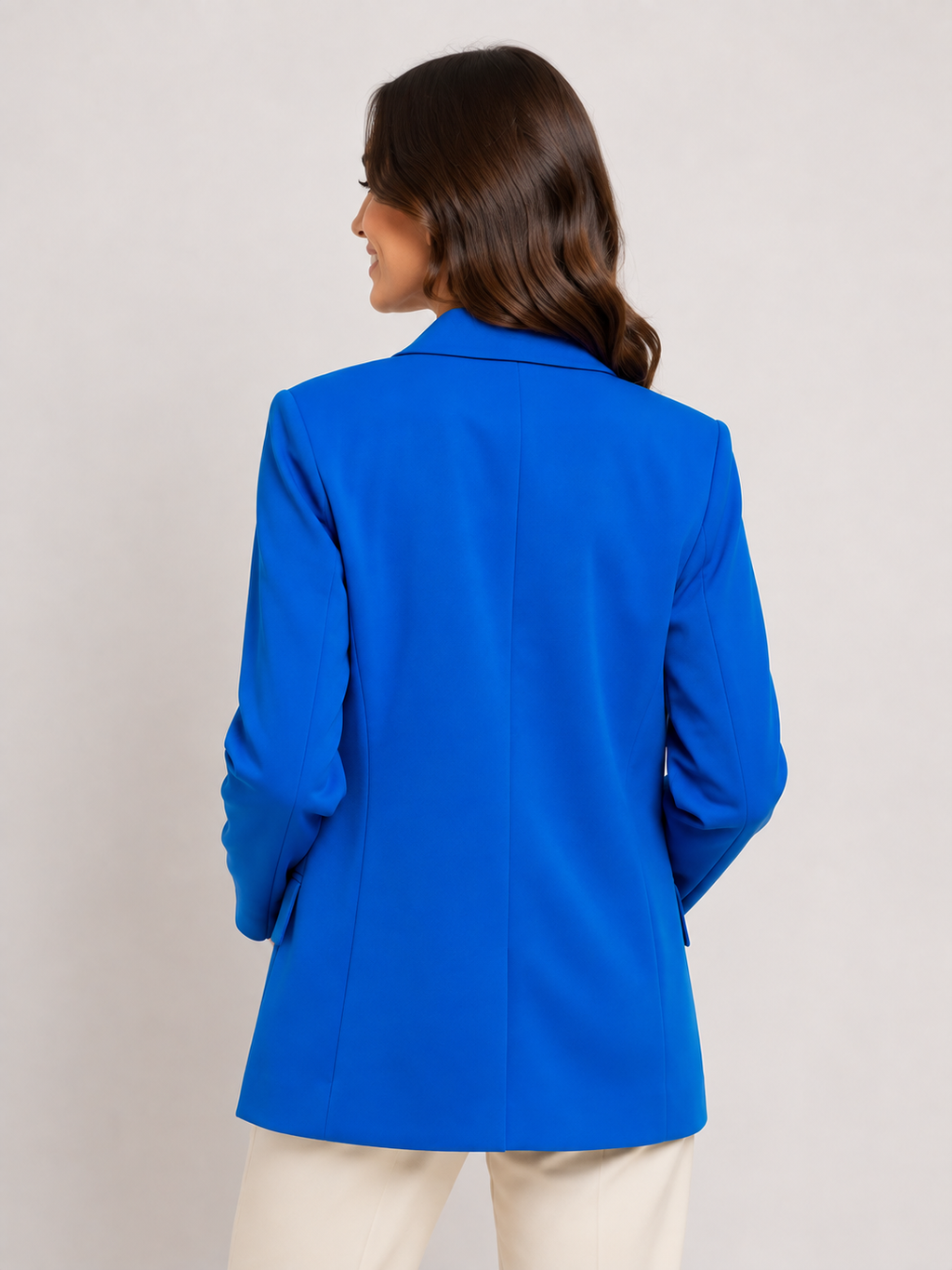 Manteau Blazer Long Femme Bleu