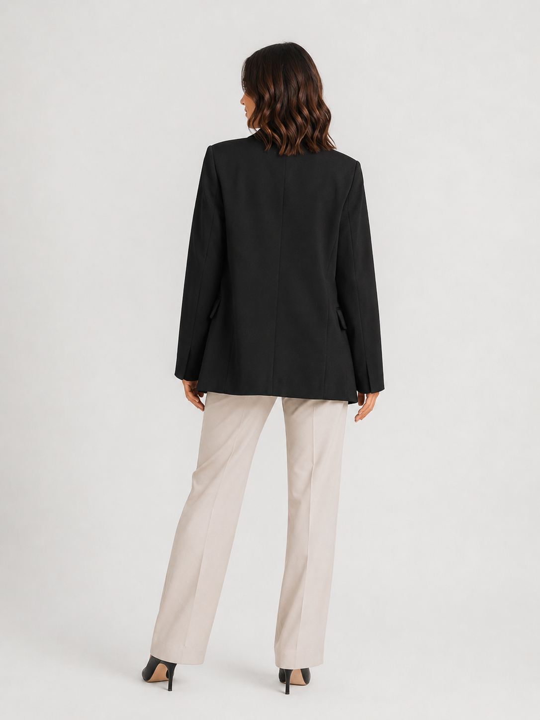 Manteau Blazer Long Femme Noir
