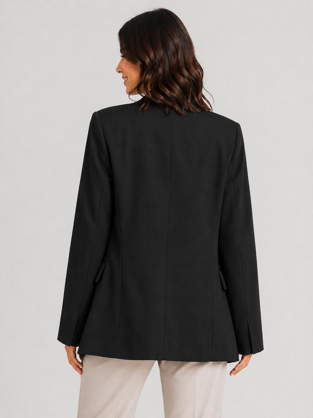 Manteau Blazer Long Femme Noir