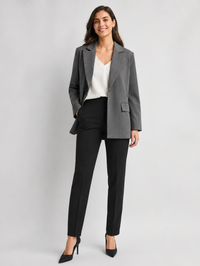 Manteau Blazer Long Femme Gris