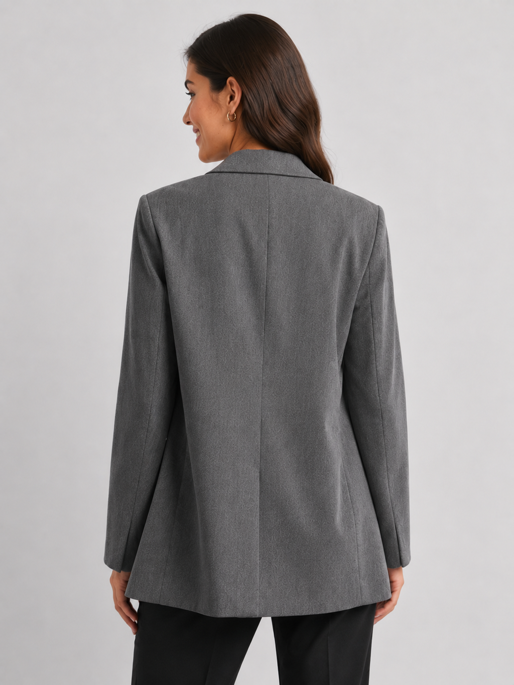 Manteau Blazer Long Femme Gris