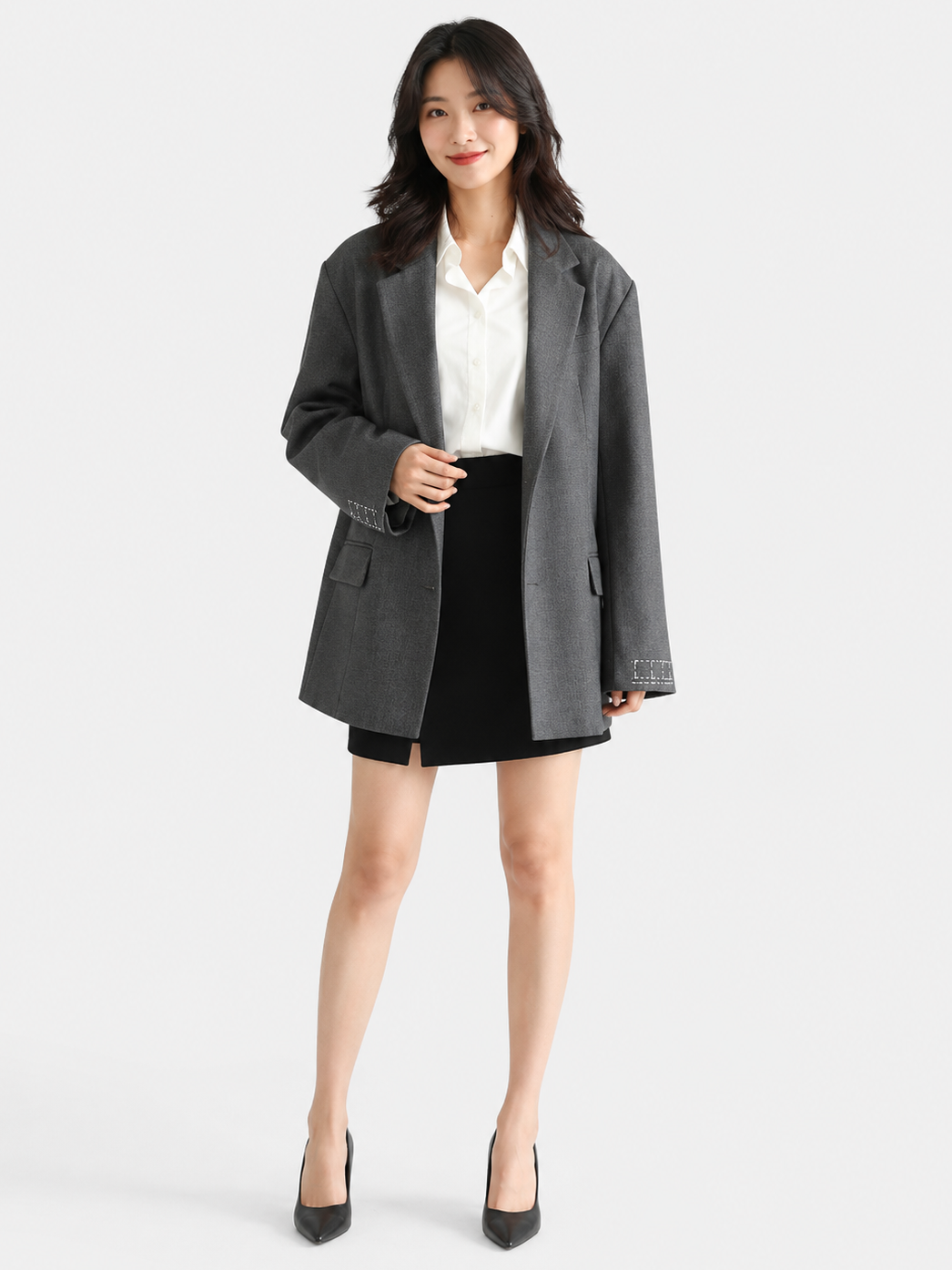 Blazer Oversize Long Gris