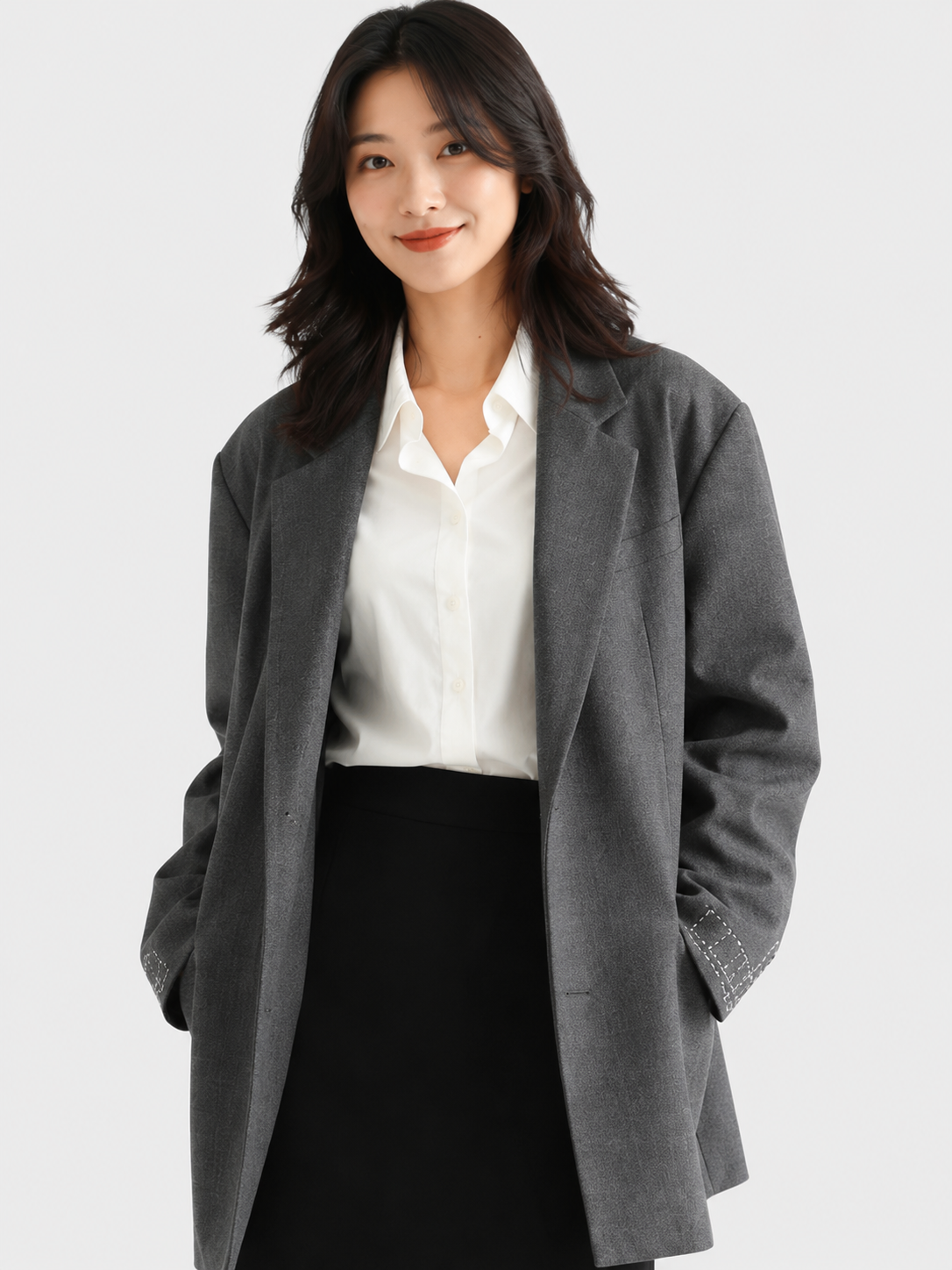 Blazer Oversize Long Gris