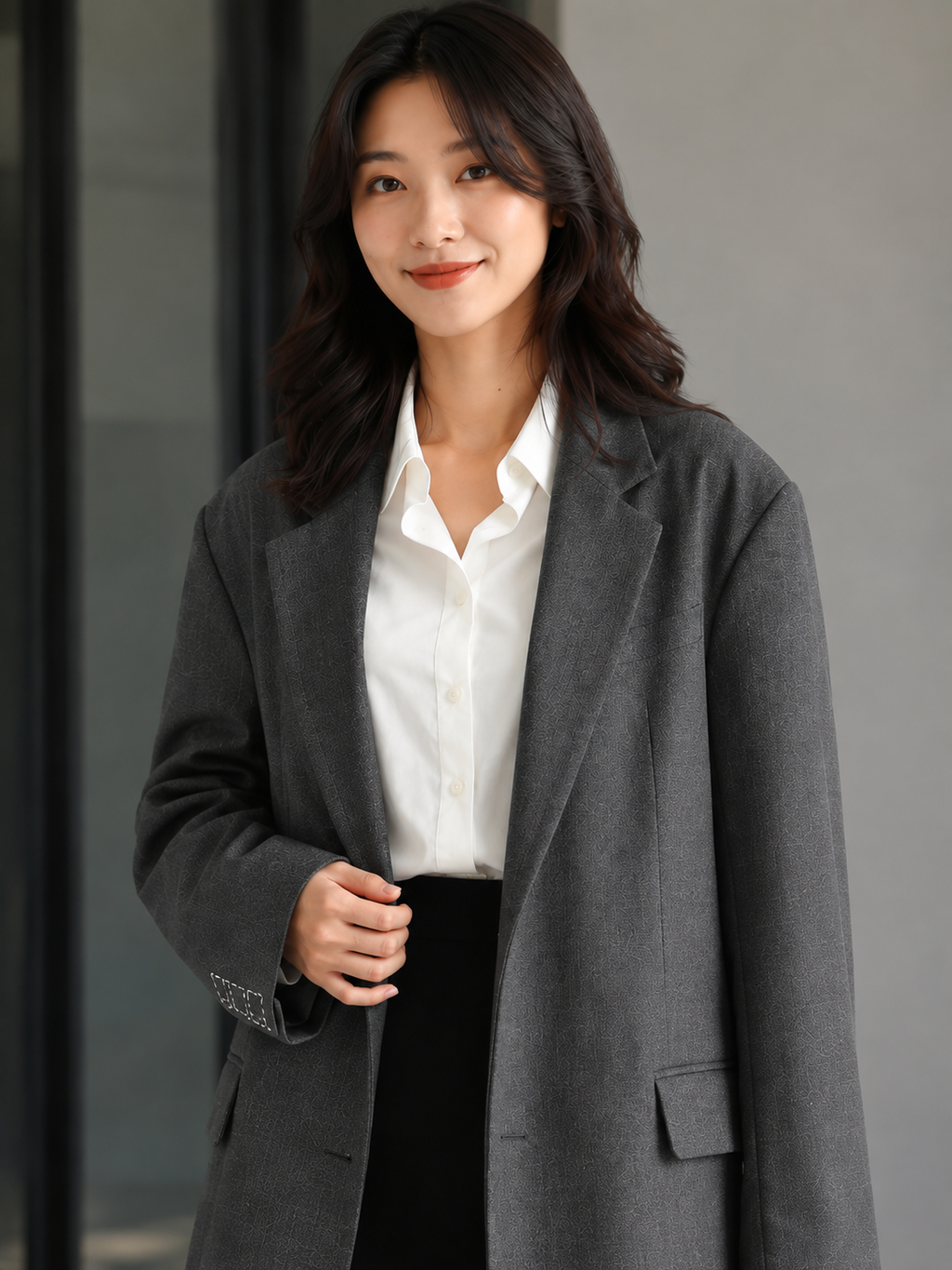 Blazer Oversize Long Gris
