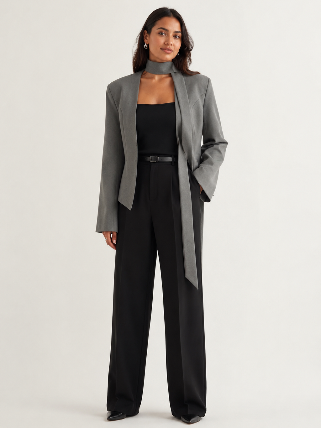 Blazer Gris Cintré Femme