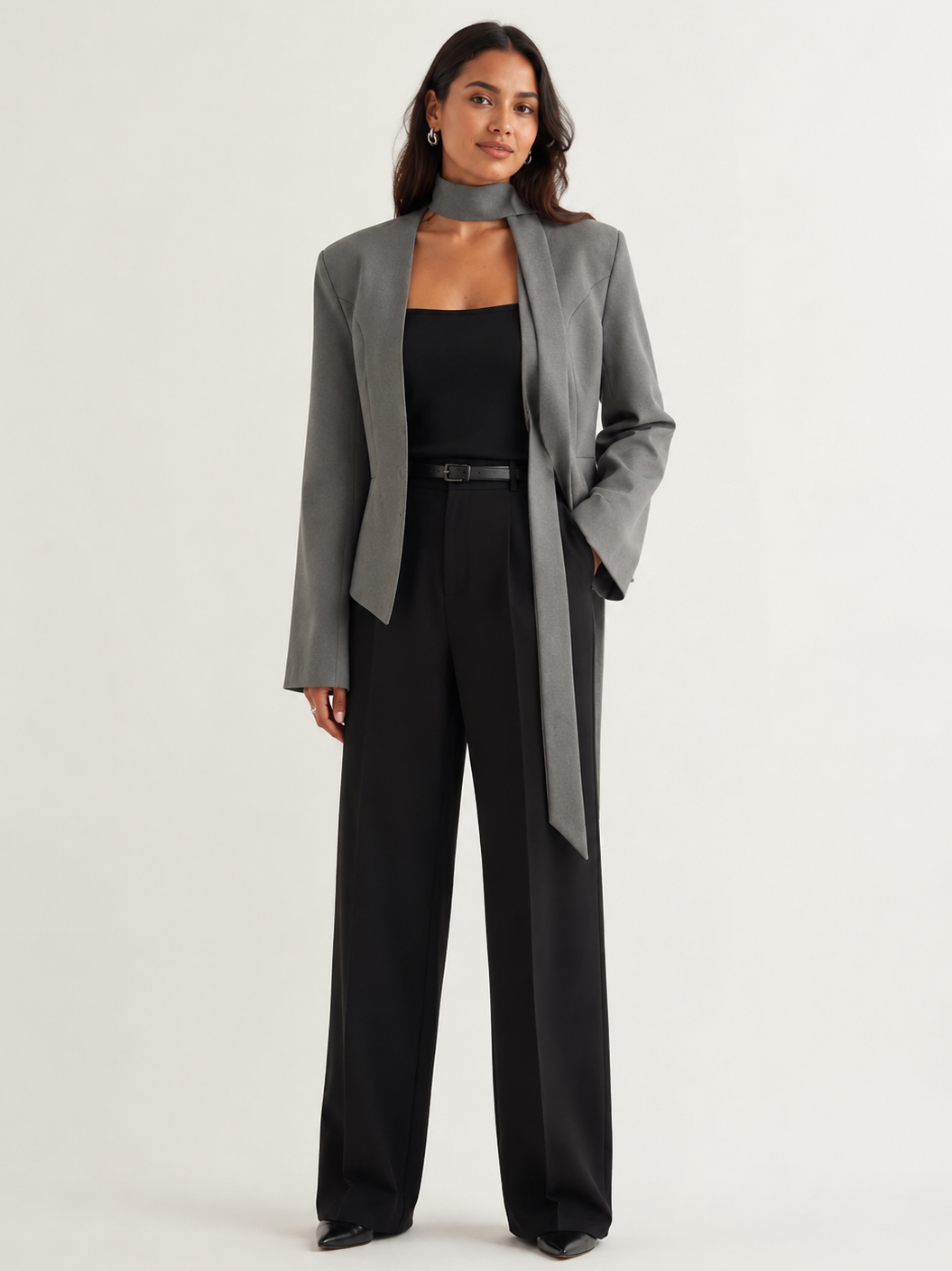 Blazer Gris Cintré Femme