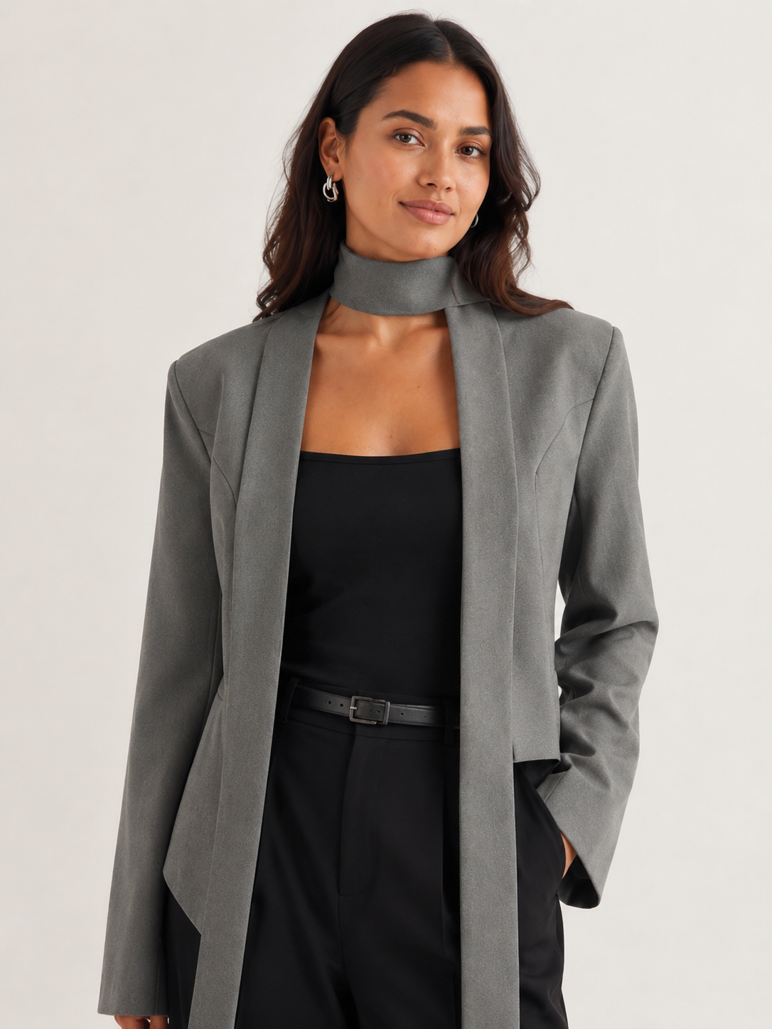 Blazer Gris Cintré Femme