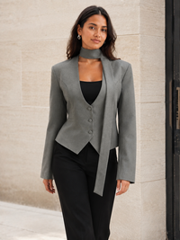 Blazer Gris Cintré Femme
