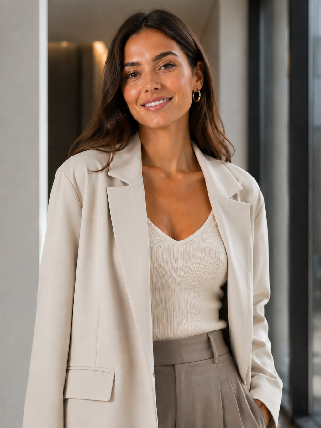 Blazer Oversize Blanc Femme