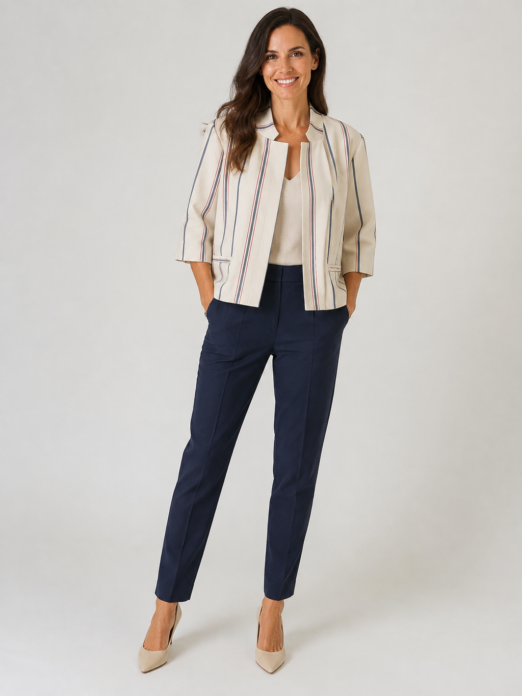 Blazer Beige Femme Chic