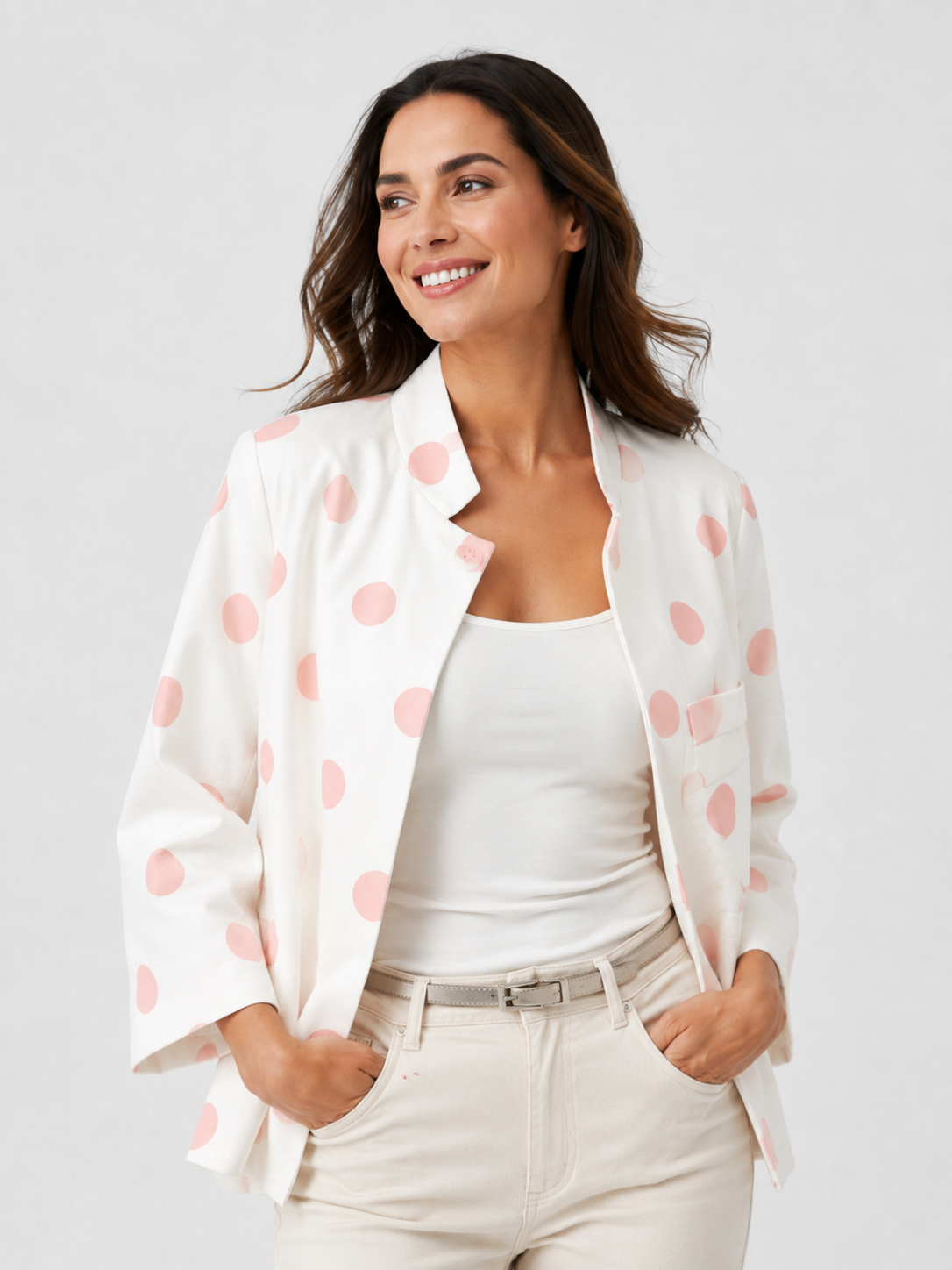 Blazer Blanc Femme Court
