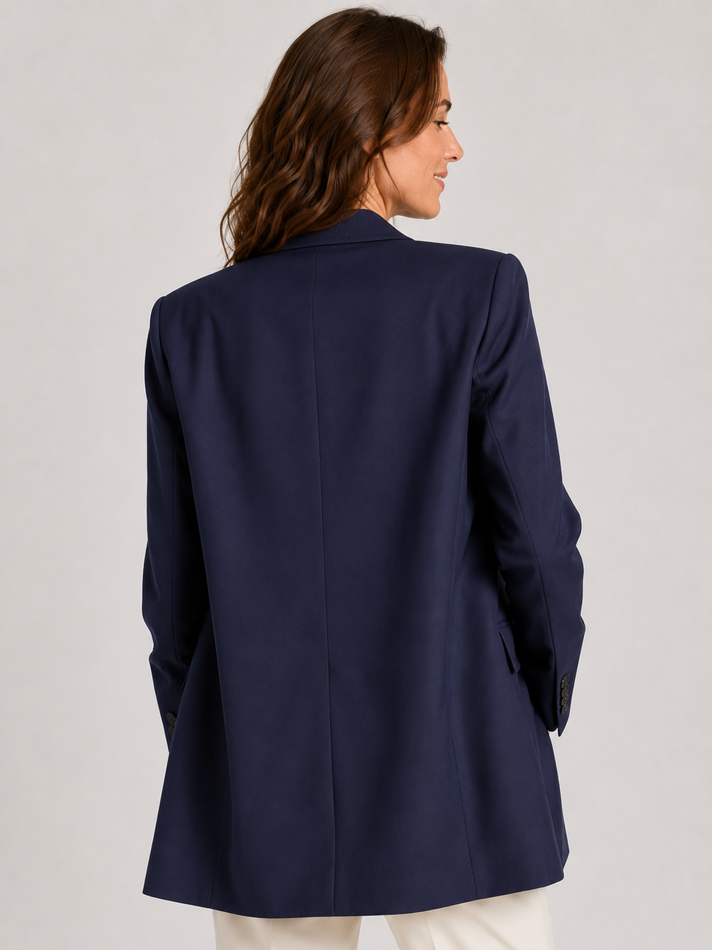 Blazer Femme Oversize Bleu Marine
