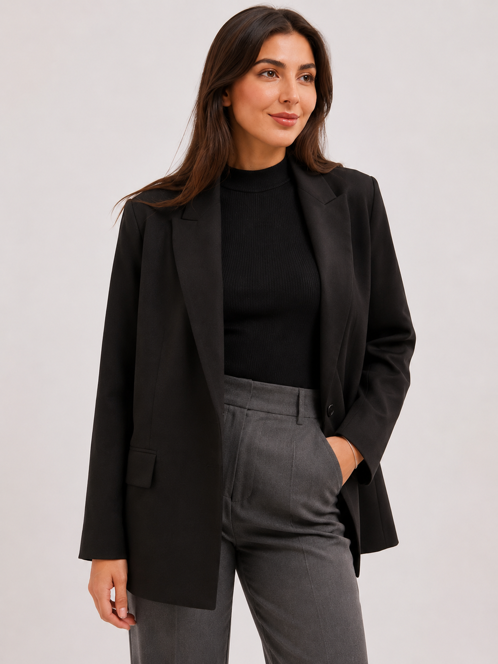 Blazer Croisé Noir Femme