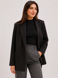 Blazer Croisé Noir Femme