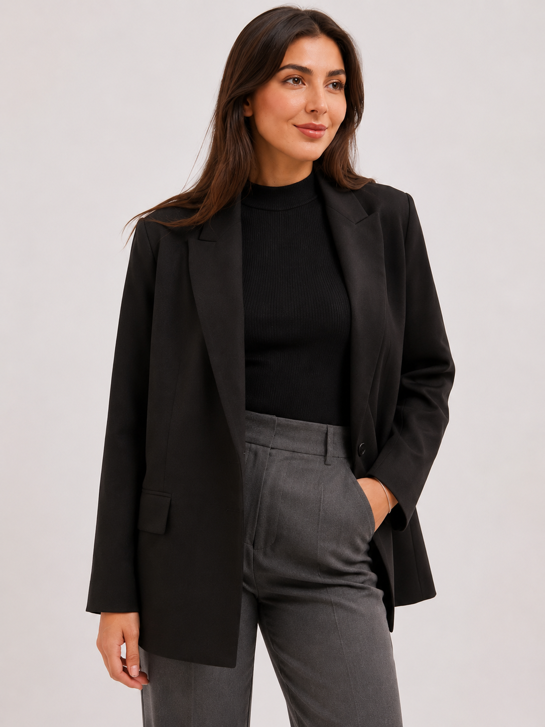 Blazer Croisé Noir Femme