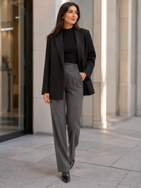 Blazer Croisé Noir Femme