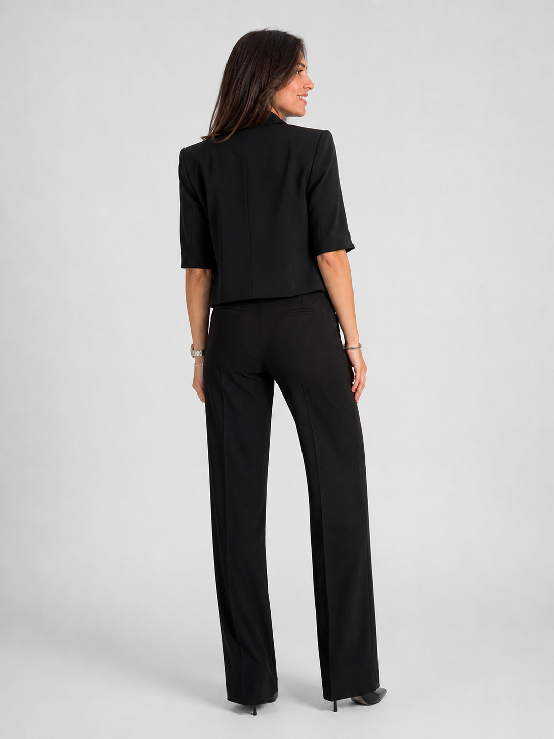 Blazer Noir Manche Courte
