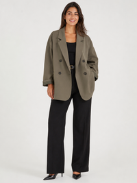 Blazer Long Kaki Femme
