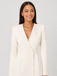 Robe Blazer Mi-Longue Blanc