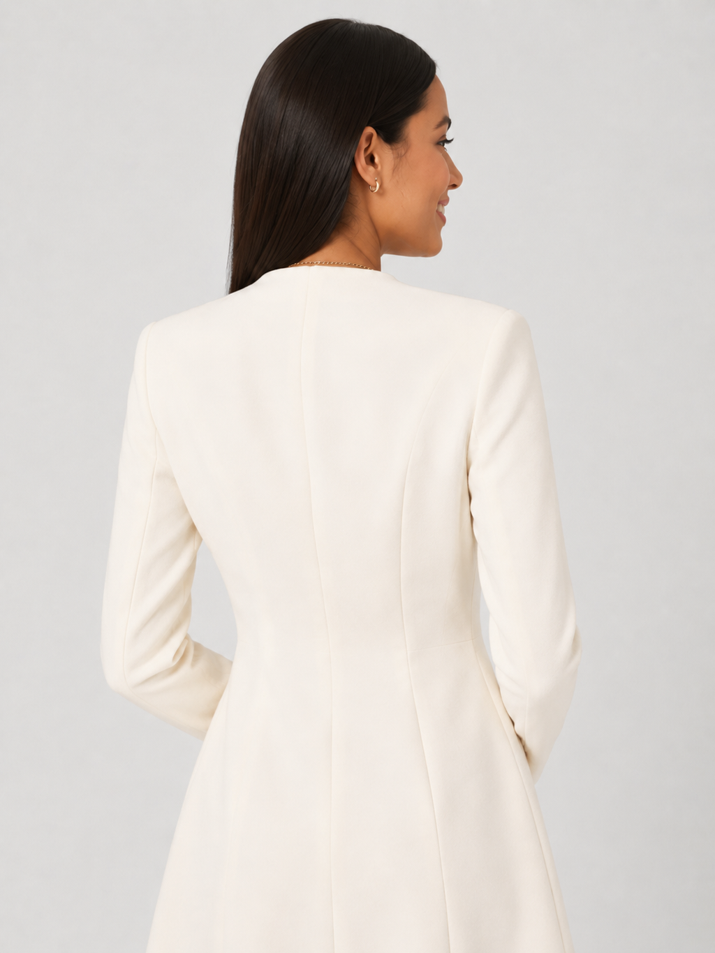 Robe Blazer Mi-Longue Blanc