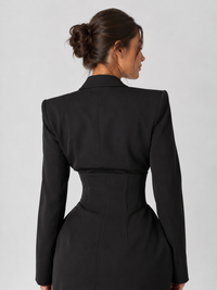 Robe Blazer Courte Femme Noir