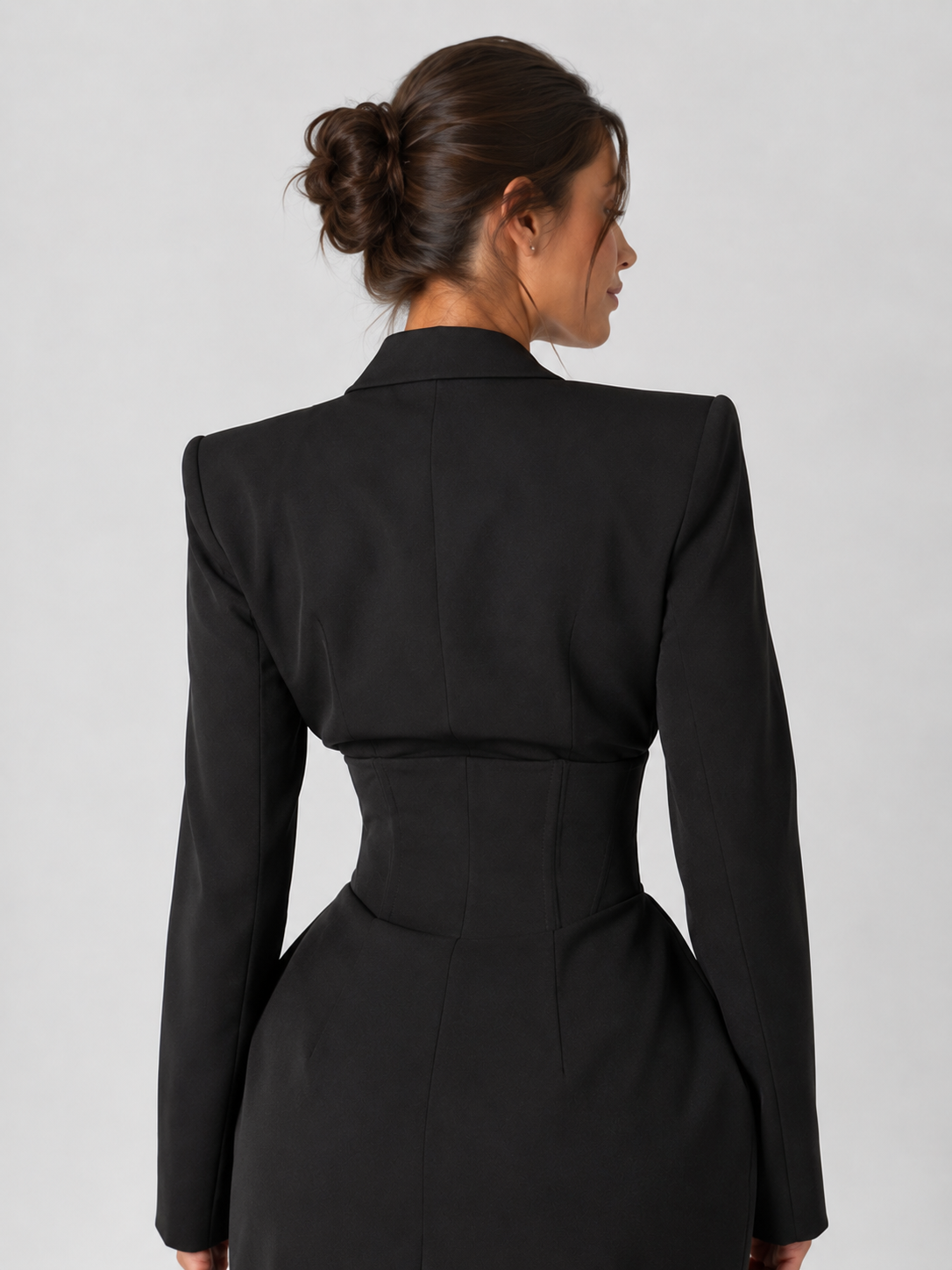 Robe Blazer Courte Femme Noir