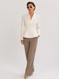 Robe Blazer Courte Femme Blanc