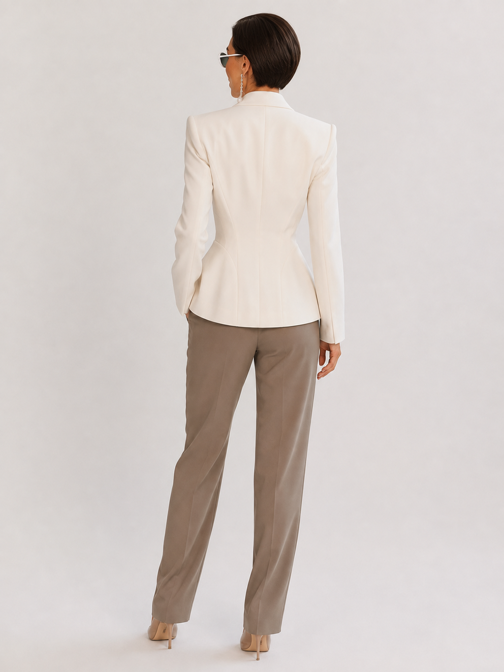 Robe Blazer Courte Femme Blanc