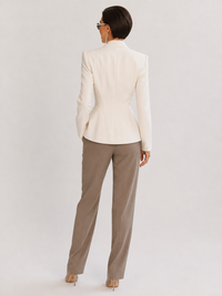 Robe Blazer Courte Femme Blanc