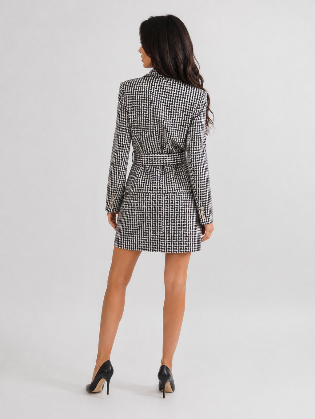 Robe Blazer Cintrée Femme Blanc