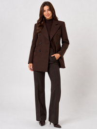 Ensemble Robe Blazer Femme Marron