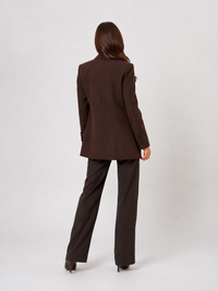 Ensemble Robe Blazer Femme Marron