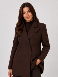 Ensemble Robe Blazer Femme Marron