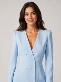 Robe Blazer Cintrée Femme Bleu