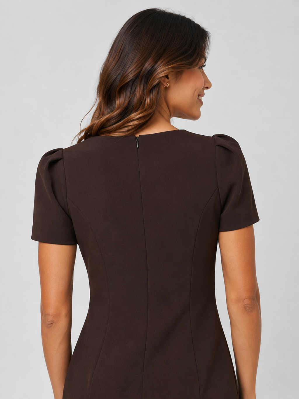 Blazer Avec Robe Courte Marron