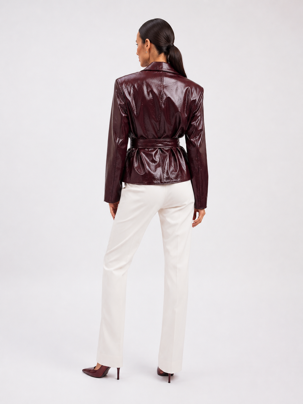 Blazer Cuir Femme Marron