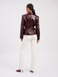 Blazer Cuir Femme Marron