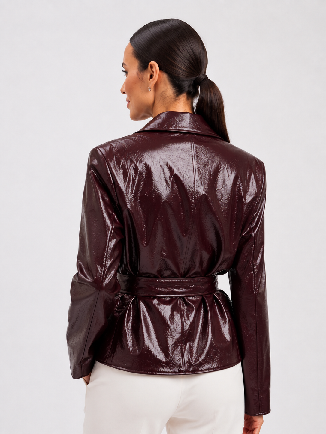 Blazer Cuir Femme Marron