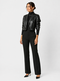 Blazer Court Cuir Femme