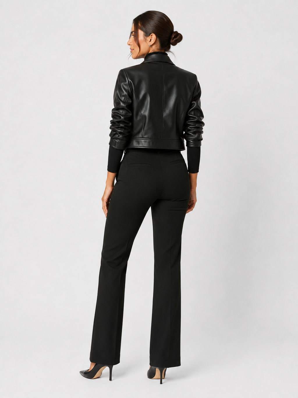 Blazer Court Cuir Femme