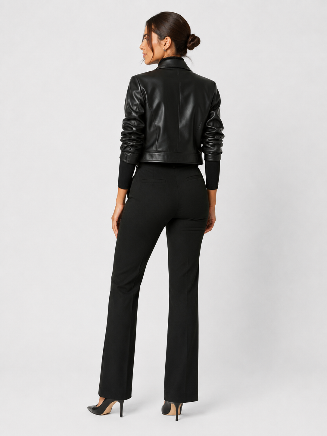 Blazer Court Cuir Femme