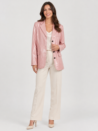 Blazer Cuir Rose
